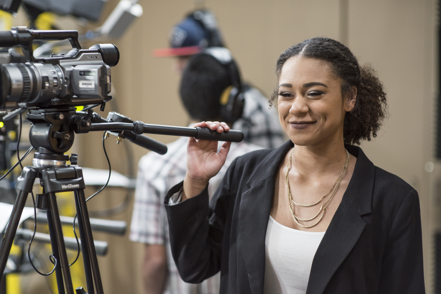 Young girl with a video camera