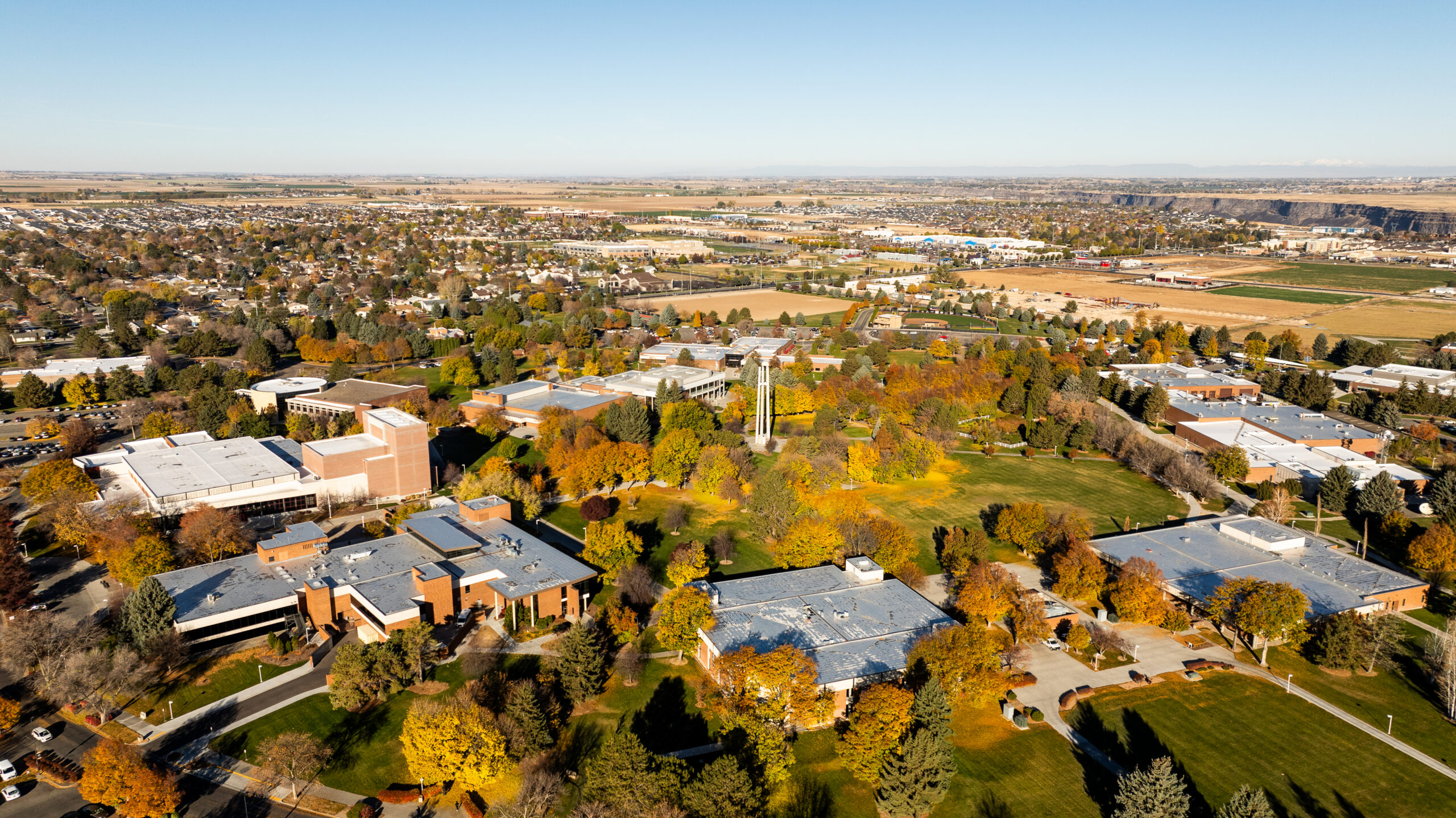 drone view of College of Southern Idaho campus