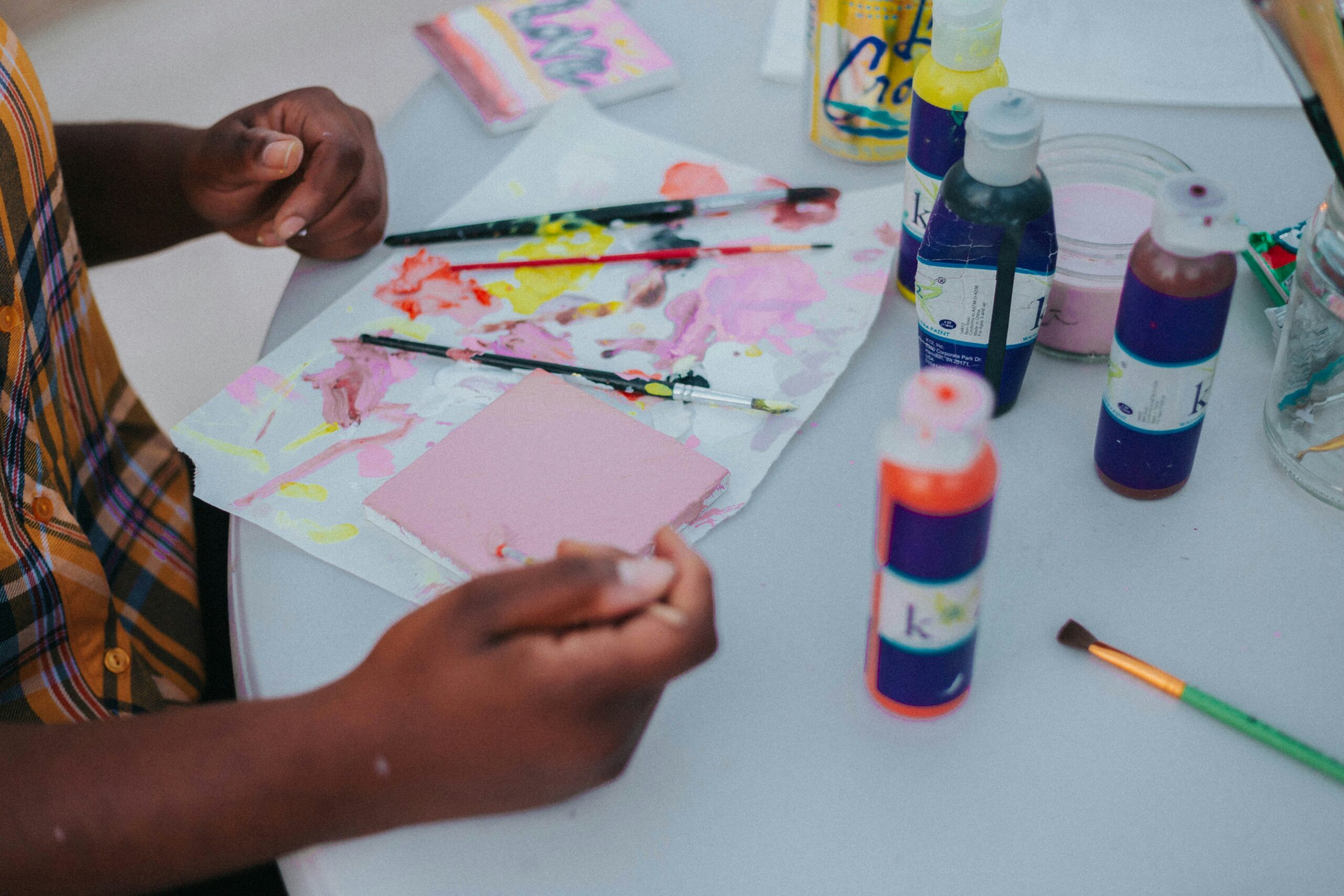 student participating in arts education activities in an Idaho classroom