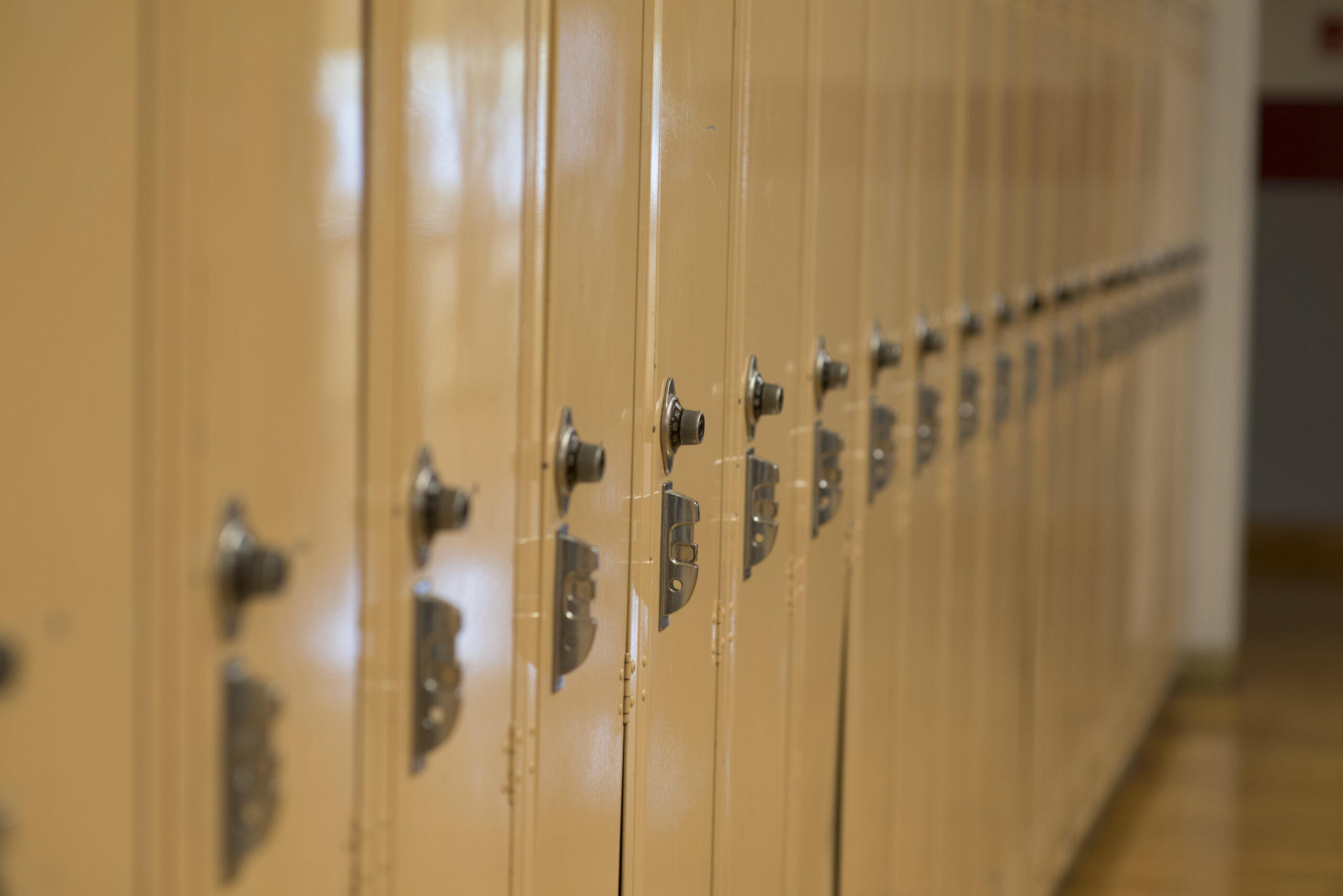 hall of yellow lockers