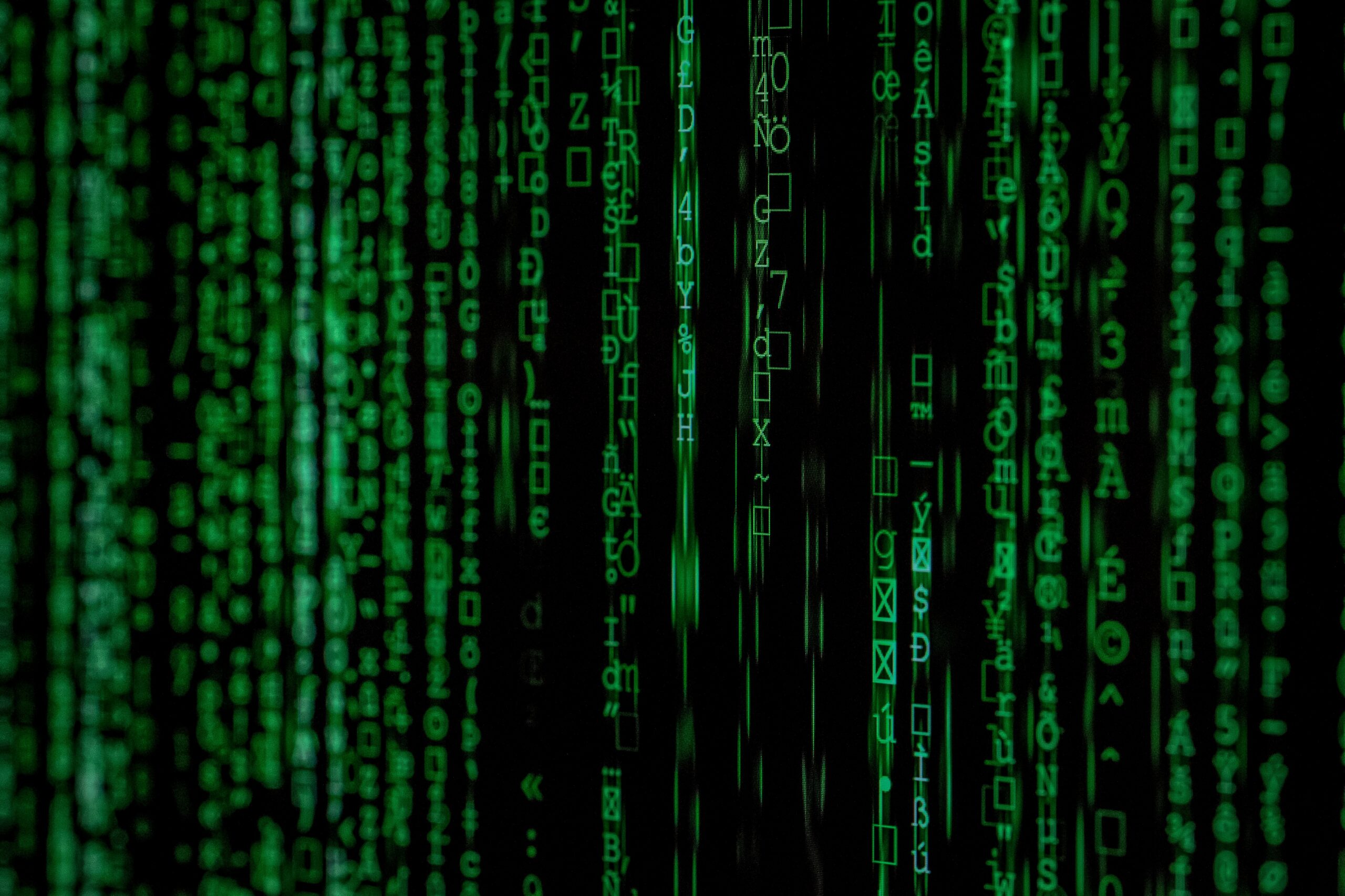 green computer code