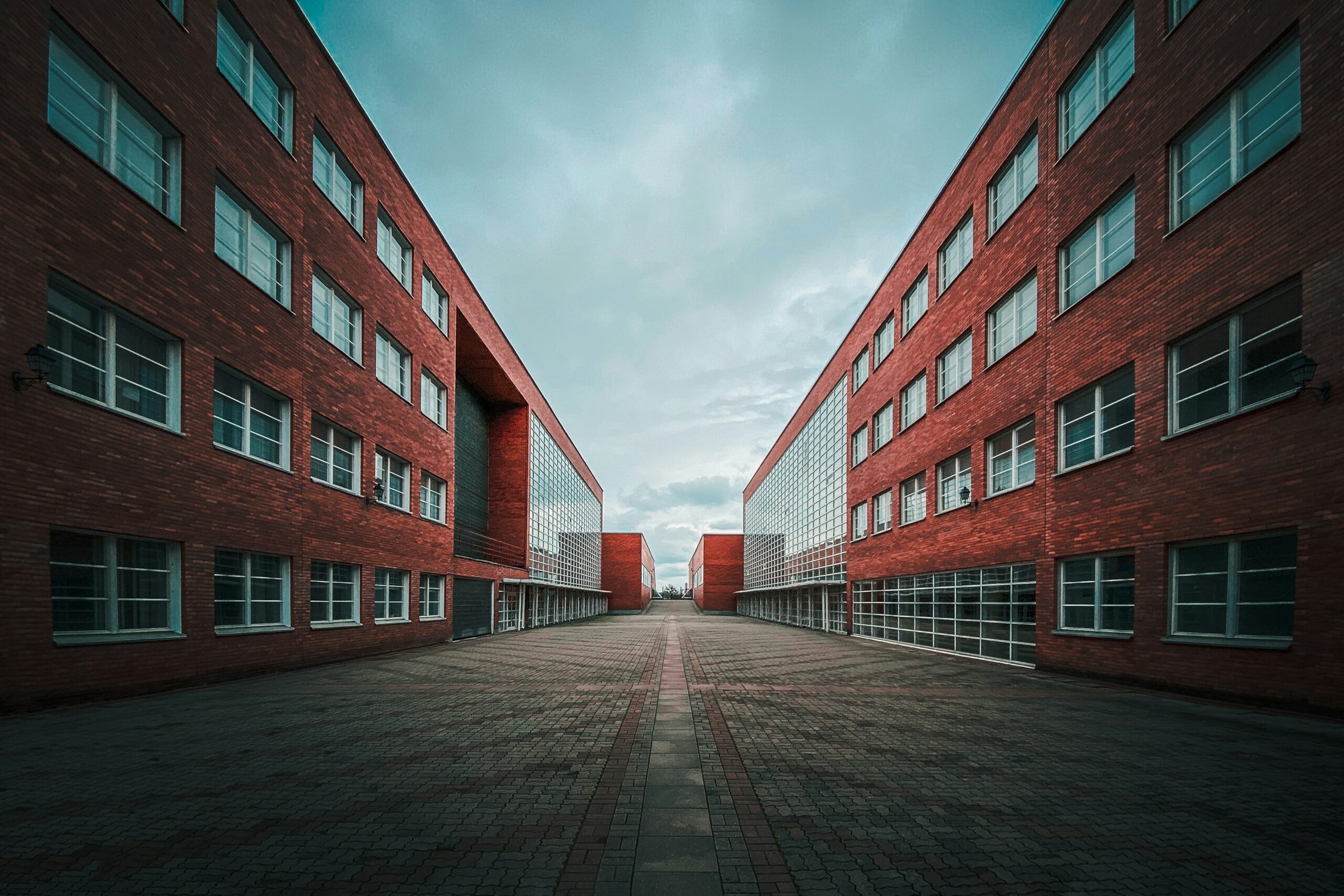 walkway between two school buildings