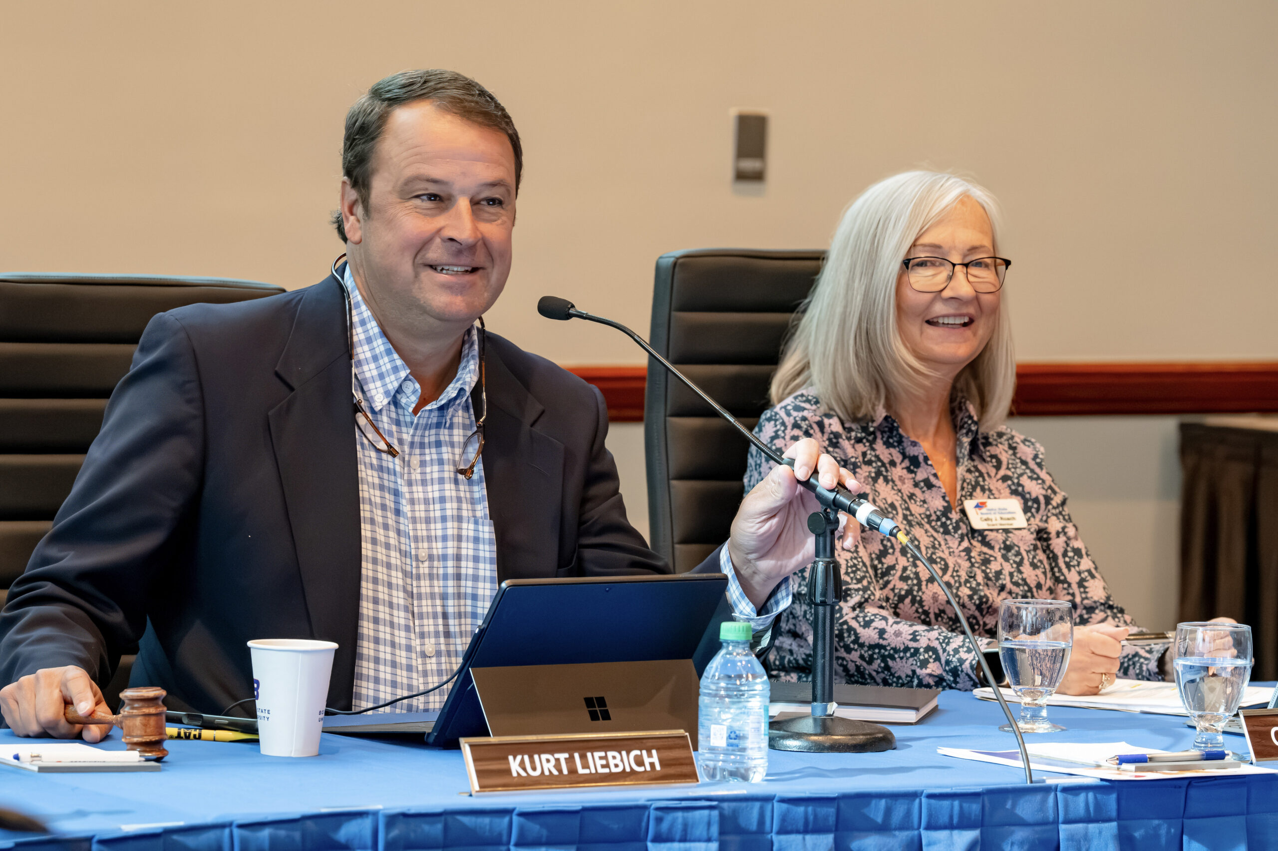 Board members discussing education policy and governance